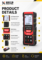 Télémètre laser portatif 80m NF-272L longue portée 635nm étanche IPX4 avec batterie au lithium et précision de mesure +/-1mm