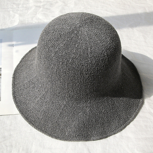 Venta al por mayor de protección solar gorra plegable de algodón de cáñamo de punto sombrero de pescador personalizado gorra de pescador - Product Image 5