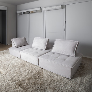 Italian Normcore Tofu Block moderno sofà semplice Set libera combinazione tessuto modulo <span class=keywords><strong>quadrato</strong></span> spugna per <span class=keywords><strong>soggiorno</strong></span> piccolo appartamento - Product Image 3