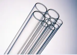 צינורות זכוכית בורוסיליקט ענבר שקופים עמידות בחום צינור זכוכית