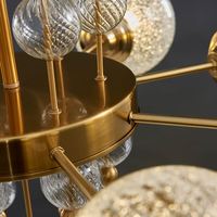 Amerikanische Minimalistische Moderne Pendelleuchte mit Eisen-Glas-Lampenschirm für Schlafzimmer Esstisch Wohnzimmer Verfügbar in Mittleren Größen