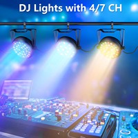 Projecteur de Scène Portable DJ à 36 LED RGB avec Télécommande, 4/7 Canaux, Angle de Faisceau 25° pour Mariages, Fêtes et Événements