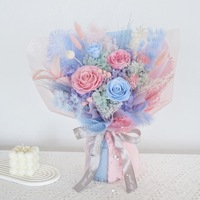 Bouquet de roses séchées et préservées en gros pour la fête des Mères, la Saint-Valentin et autres occasions – Produit fini