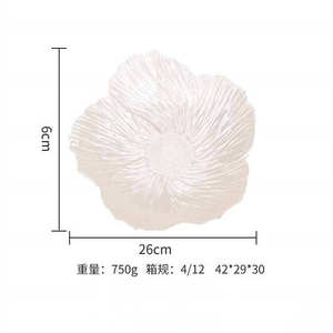 Service de vaisselle en verre blanc en forme de fleur avec assiettes de 8, 10 et 12 pouces pour mariage, fête, hôtel, décoration de table, plateau de service - Product Image 3