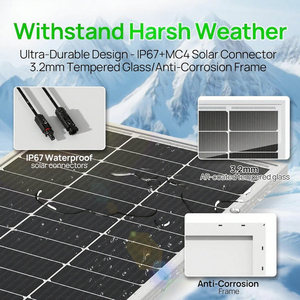 Panneau solaire monocristallin bifacial haute efficacité 23% 100W, conçu pour batterie 12V/24V, alimentation solaire hors réseau ISO - Product Image 4