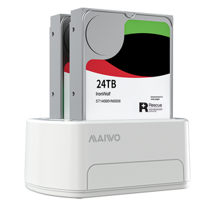 แท่นวางฮาร์ดดิสก์ MAIWO K3062 USB <span class=keywords><strong>3.2</strong></span> Gen1 2Bay แบบไม่ต้องใช้เครื่องมือ รองรับ SATA HDD/SSD ขนาด <span class=keywords><strong>2</strong></span>.5 นิ้ว/3.5 นิ้ว - Product Image 1