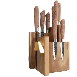 Combohome Wood Magnetic Knife Block Knives Display Stable Board Holder Rack Magnetic Stands with Strong Enhanced Magnets