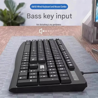 Clavier filaire AOC KM151, 104 touches, USB 2.0, clavier à membrane, faible bruit, résistant aux éclaboussures, pour ordinateur de bureau, ordinateur portable, usage domestique et professionnel