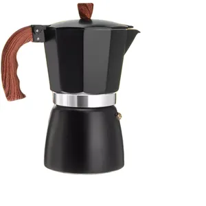 Nueva olla Mocha negra para el hogar, olla de filtro para compartir mano a mano, <span class=keywords><strong>cafetera</strong></span> de aluminio - Product Image 1