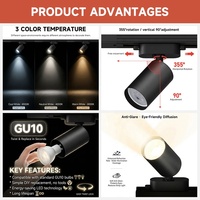 Éclairage Commercial Haute Luminosité pour Magasin et Maison, Système de Rail Noir et Blanc en Fer, Plafonnier LED GU10 5W 7W sur Rail