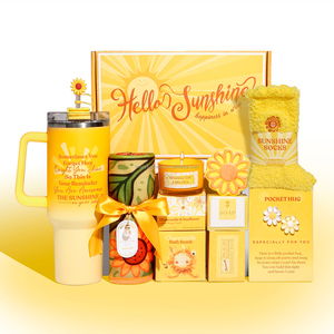 Nuovo Prodotto <span class=keywords><strong>2026</strong></span>: Set Regalo Spa a Tema Girasole per Donne, Cesto Regalo per Mamma con Set di Candele Profumate - Product Image 1