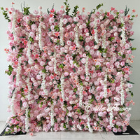 Dinding Bunga Sutra Buatan Berkualitas Tinggi FW545, Latar Belakang Floral 8x8 kaki, Ukuran Dapat Disesuaikan, Hari Ibu, Natal