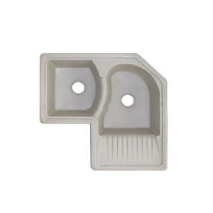 Einlege Granit spülbecken drehen corner doppel schüssel mit abtropffläche - Product Image 1