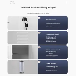 Armoire à dossiers et armoire à documents de bureau avec portes métalliques verrouillables, quatre étagères réglables et construction en acier durable - Product Image 4