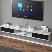 Meuble TV mural minimaliste moderne et simple avec rangement suspendu, unité murale flottante pour salon et étagère pour décodeur