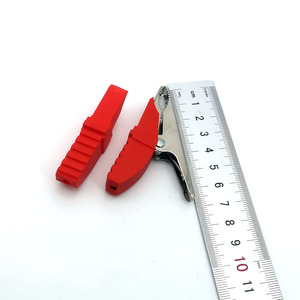 Clipes de isolamento em forma de borboleta, multímetro de 65mm clipes de crocodilo vermelho e preto clipes de jacaré com dentes - Product Image 3