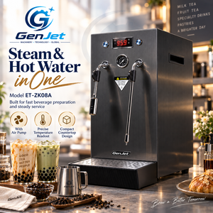 Chaudière à vapeur commerciale 8L 2500W avec sortie eau chaude et buse vapeur, avec pompe optionnelle pour salons de thé et cafés - Product Image 3