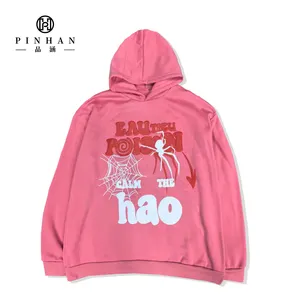 Customized Women's Printed Hoodies 100% Polyester Quality Silk Screen Printing Street-wear Pullover Hoodies For Women