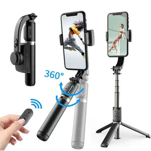 Q08 Wireless Selfi Stick Tripod Stand Smart 360 Rotation Flexible Mobile Phone Extendable Rotating Gimbal Stabilizer With Remote