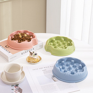 Comedero Lento para Gatos Starry Night Donuts, Tazón de Plástico Antideslizante para Comida, Forma Redondeada, Color Sólido, Tazón para Alimentar Gatos - Product Image 2