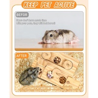 Jouets interactifs pour hamster en bois 6 en 1 pour toutes les saisons-Été Printemps Hiver Petits animaux Jouets drôles