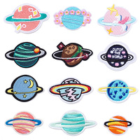 Patchs de Broderie Personnalisés pour Sweat à Capuche Décoratif Transfert de Chaleur 3d Planète Autocollant Brodé Patch Parches Bordados
