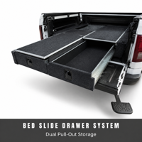 Système de tiroir coulissant pour coffre de SUV, cadre en aluminium, glissière pour réfrigérateur, surface antidérapante en tapis, système de fixation pour Jeep Gladiator OEM