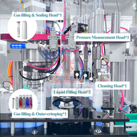 Machine de remplissage et de scellage automatique d'aérosols en aluminium électrique avec commande PLC pour applications cosmétiques et chimiques