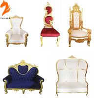 Chaises Trônes à Dossier Haut Regal - Sièges de Banquet Dorés et Blancs de Qualité Commerciale pour Hôtels de Luxe, Mariages Royaux et Événements Gala