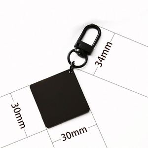 Customizable Stainless Steel <b>square</b> Laser Engraved logo Color Printing Blank Material Holiday Gift Keychain Pendant with Tag - Product Image 2