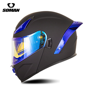 Nuevo Casco Modular Integral Abatible Soman F2 de Liberación Rápida con ABS, Gran Spoiler, Luz LED, 5 Ventilaciones, Lavable, Doble F2 - Product Image 5
