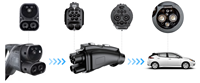 Adaptateur de chargeur EV DC 250A AC/DC CCS1/CCS2/Type2/J1772 vers GB/T Ked, convertisseur rapide pour voiture 200kW 300V-1000V DC, nouveau connecteur pour BYD