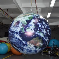 Ballon géant en PVC de type planète le plus populaire, ballon gonflable LED de la planète Terre pour événement