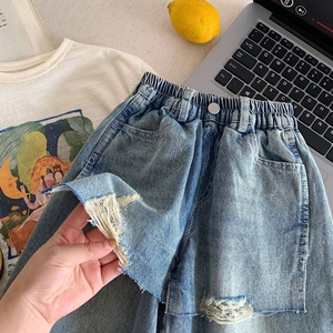 Jeans en denim pour enfants, nouvelle collection printemps 2026, pantalons pour petits enfants, garçons et filles, mode décontractée, coupe large, style coréen - Product Image 3