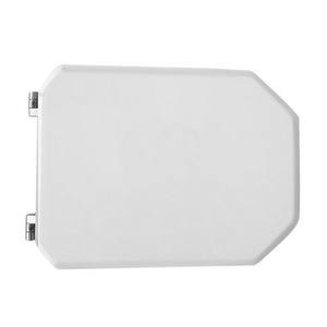 Asiento de inodoro para Globo Royal Vase Forma 10, blanco, 50.5 cm de largo, 37.5 cm de ancho, con bisagras de paso. - Product Image 1