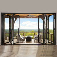 Porte pliante en aluminium de style français EBUNGE avec moustiquaire en fibre de verre pour patio, bureau, entrée