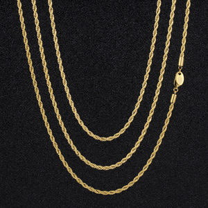 Collier et bracelet hip-hop en acier inoxydable 316L KRKC, plaqué or véritable 18 carats, chaînes torsadées pour hommes, colliers pour femmes - Product Image 2