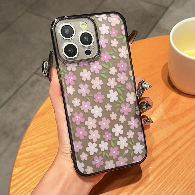 Space Shell - Transparent Black - Flowers