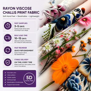 Tela <span class=keywords><strong>de</strong></span> Rayón Viscosa 45S, Tela Tejida Estampada Toucan, Textil Personalizado, Tela Challis 100% Rayón Hilado - Product Image 4