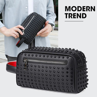 Bolsos de Mano de Piel Sintética de Alta Gama para Hombre, Modernos y a la Moda, con Cierre de Cremallera y Forro de Poliéster