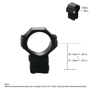 Anneaux de montage en aluminium BANGBANG pour tube de 30 mm, hauteur centrale réglable de 1,36 à 1,63 pouces, montage queue d'aronde de 11 mm pour la chasse et les activités de plein air - Product Image 4