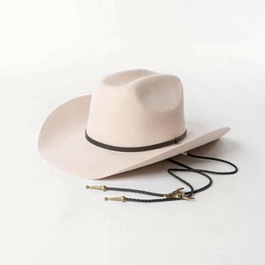 Wholesale Luxury Quality Vintage Wide Brim Western Cowboy Hats 100% Wool Fedora Hat - Product Image 3