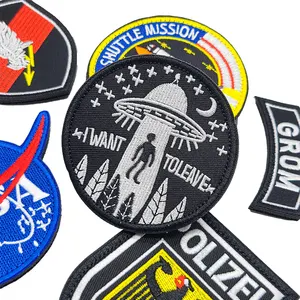 JT Factory Custom Alien Design Be Mine Chenille Patch Iron on Heat Transfer Patches Wholesale Embroidered Patches