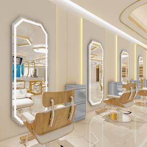 Miroir de beauté LED mural grand format pour salon de coiffure, design moderne, doré, article de salon tendance - Product Image 4