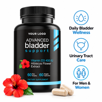 Capsules de soutien de la vessie à marque privée OEM, supplément nutritionnel quotidien à base de vitamine D3 et d'extrait de fleur d'hibiscus pour hommes et femmes, vente en gros