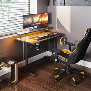 Manufacturer's best-selling cross-border e-sports <b>desks</b> and chairs, <b>office</b> <b>desks</b>, height-<b>adjustable</b> <b>desks</b> with LED lights, - Product Image 2