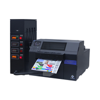 Máquina impresora de etiquetas adhesivas rollo a rollo de color UV impresión automática laminación troquelado eliminación de residuos corte rebobinado.