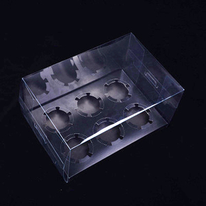 ZL Tùy Chỉnh 6 Lỗ 10 Inch Rõ Ràng Nhựa PET Cupcake Sô Cô La Bánh Bao Bì Hộp Với Giấy Chèn - Product Image 5