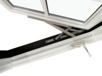 Ventana Abatible de Madera Revestida de Aluminio Penjoy, Doble Acristalamiento, Vidrio Templado Low-E, Pantalla Fija, Rotura de Puente Térmico, Ahorro de Energía
