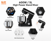 Batteur sur socle électrique 800W 5L en acier inoxydable à 6 vitesses avec crochet pétrisseur pour boulangerie et cuisine OEM